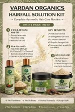 Vardan Organics Hairfall Solution Kit Ayurvedic Hair Care Kit Combo of 4 Anti Hair Fall System - Ingredients & Details - Vardan Organics