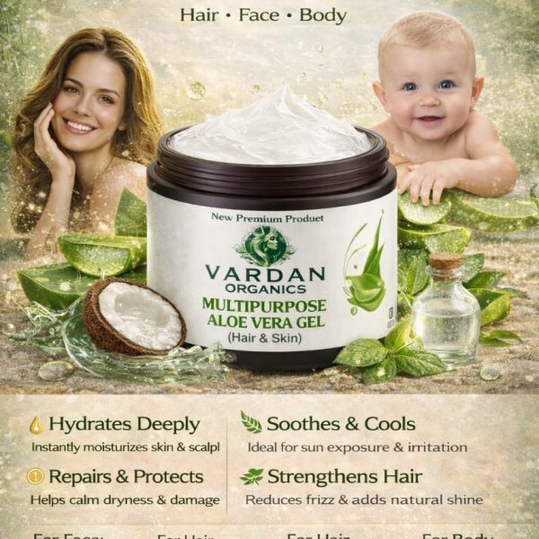 Vardan Organics Multipurpose Aloe Vera Gel Pure Aloe Vera Gel for Hair & Skin Hydrating Herbal Formula - Ingredients & Details - Vardan Organics