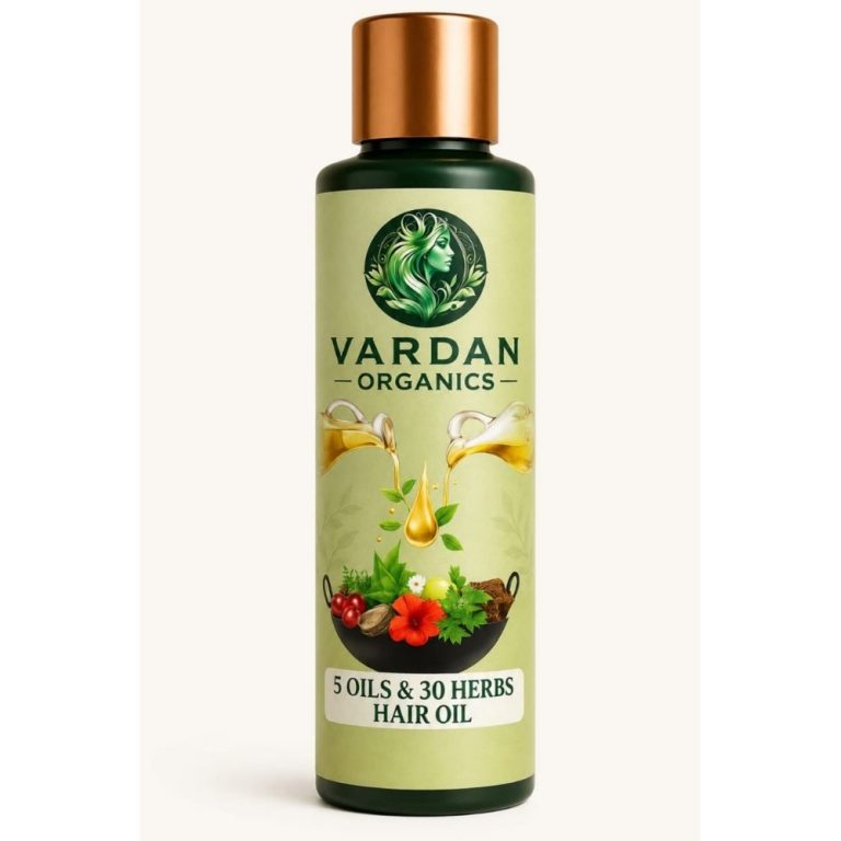 Vardan Organics 5 Oils Ayurvedic Hair Oil 30 Herbs Hair Oil for Hair Fall Organic Hair Growth Oil - Vardan Organics Ayurvedic Products