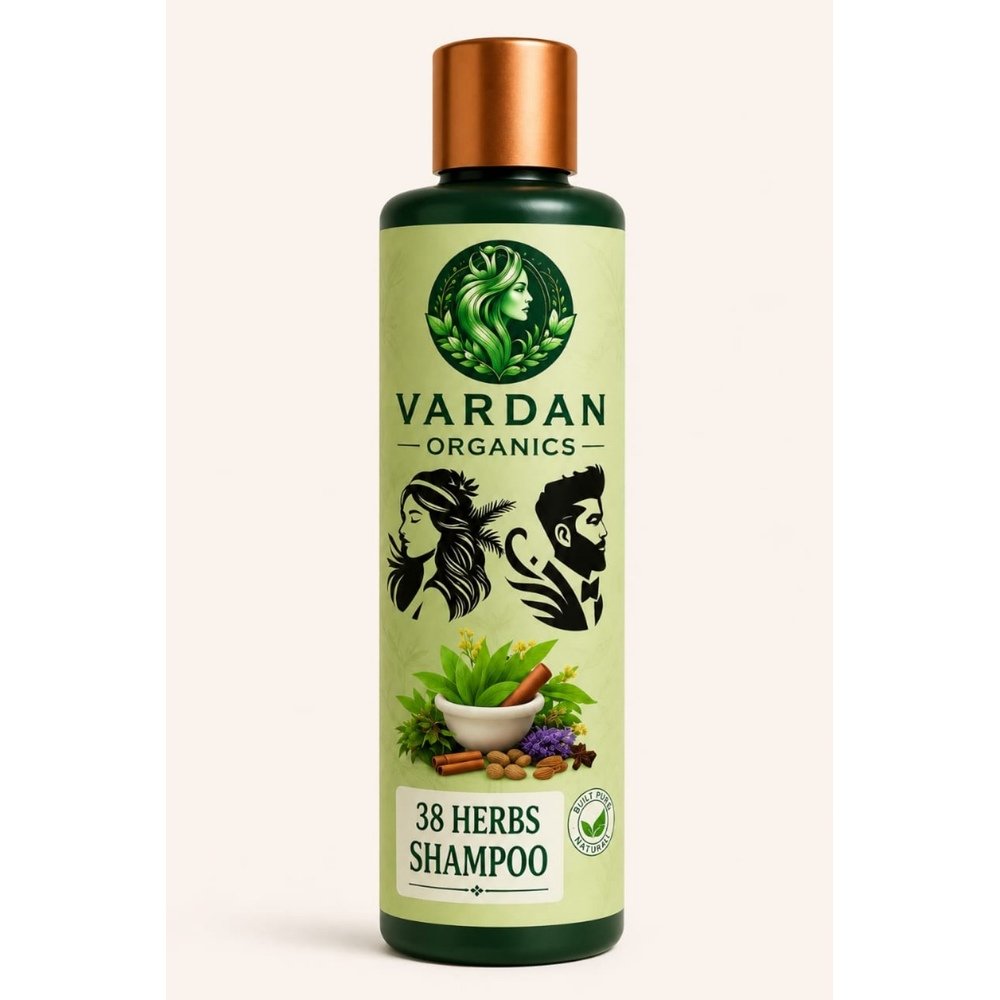 Vardan Organics 38 Herbs Ayurvedic Shampoo Ayurvedic shampoo for hair fall Organic Anti-Hairfall Formula - Vardan Organics Ayurvedic Products