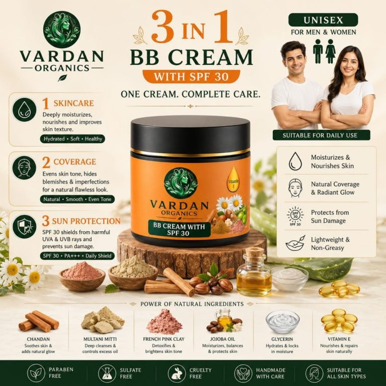 Vardan Organics BB Cream SPF 30 Natural BB Cream SPF 30 Herbal Skin Tone Corrector - Ingredients & Details - Vardan Organics