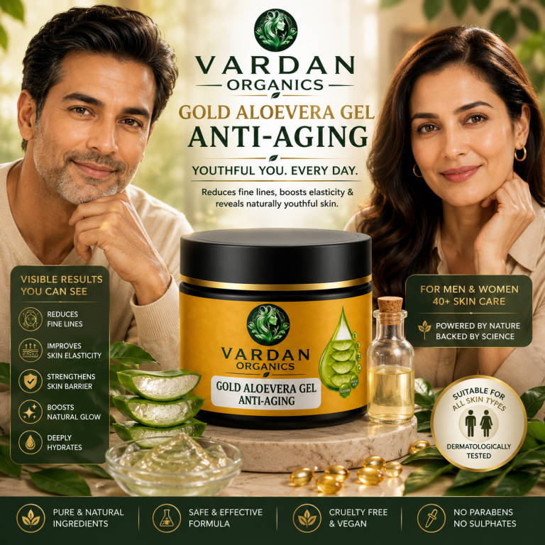 Vardan Organics Gold Gel Herbal Anti Aging Gel Skin Firming & Youthful Glow Formula - Ingredients & Details - Vardan Organics