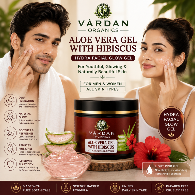 Vardan Organics Rose & Hibiscus Aloe Vera Gel Rose and hibiscus aloe vera gel Brightening Herbal Skincare - Ingredients & Details - Vardan Organics