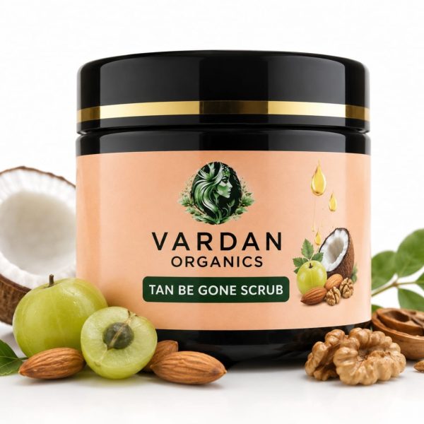 Vardan Organics Tan Be Gone Face & Body Scrub Ayurvedic Tan Removal Scrub Herbal Anti-Tan Exfoliator - Ingredients & Details - Vardan Organics