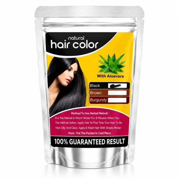 Vardan Organics Black Natural Hair Color Handmade Ayurvedic Hair Color No Ammonia No Paraben No Sulfate With Aloe Vera 100g (4 x 25g Sachets) - Vardan Organics Ayurvedic Products