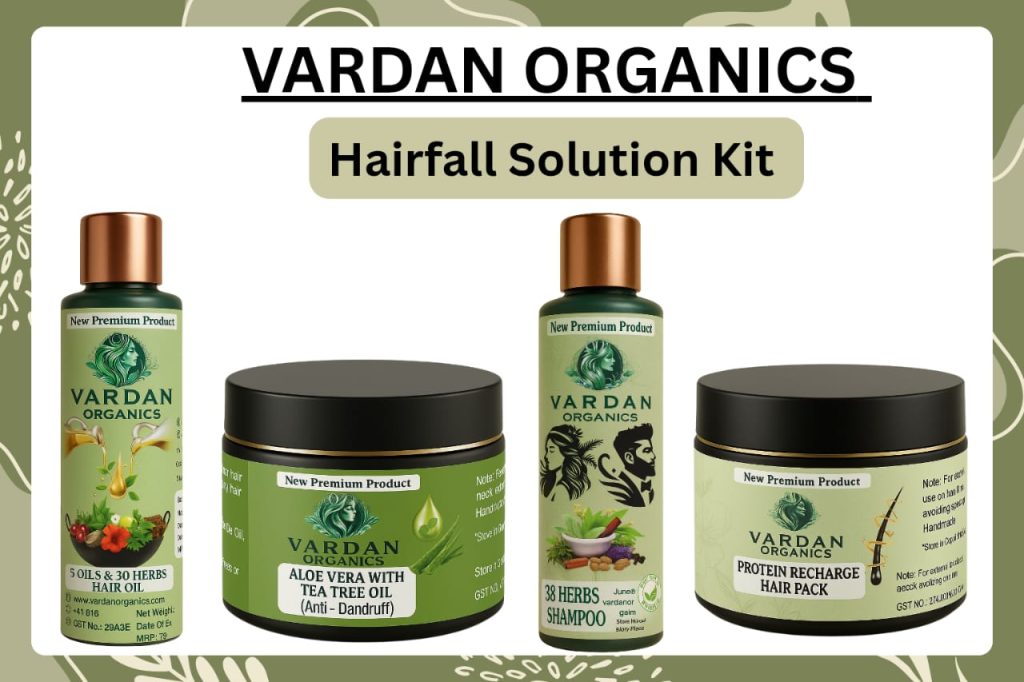 Vardan Organics Hairfall Solution Kit Ayurvedic Hair Care Kit Combo of 4 Anti Hair Fall System - Vardan Organics Ayurvedic Products