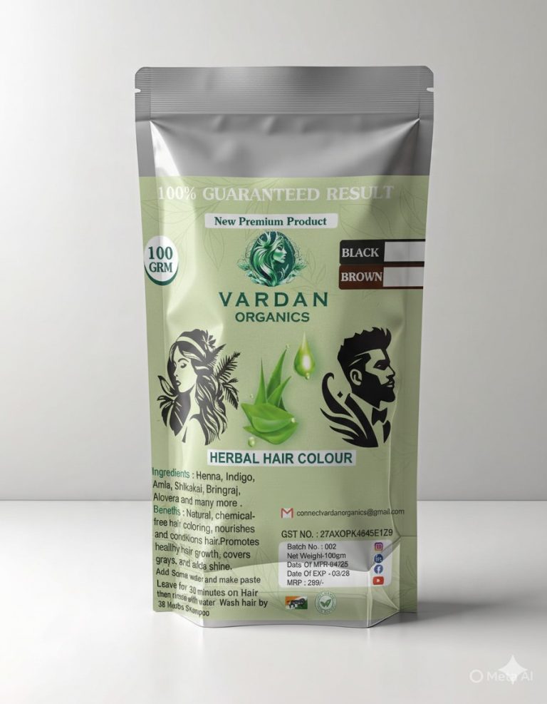 Vardan Organics Organic Brown Hair Colour Natural Herbal Hair Dye Ammonia-Free Ayurvedic Formula - Vardan Organics Ayurvedic Products