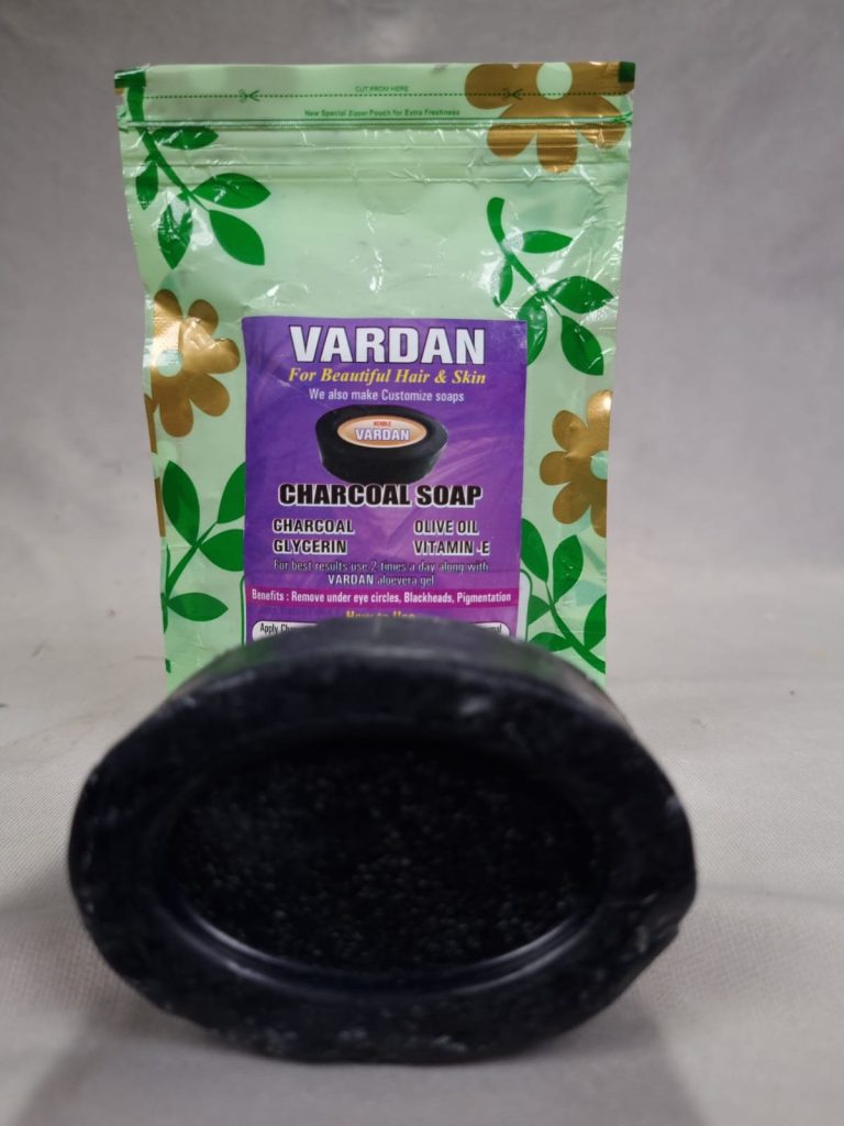 Vardan Organics Charcoal Soap Deep Detox Charcoal Soap for Face & Body Natural Ayurvedic Cleanser - Ingredients & Details - Vardan Organics