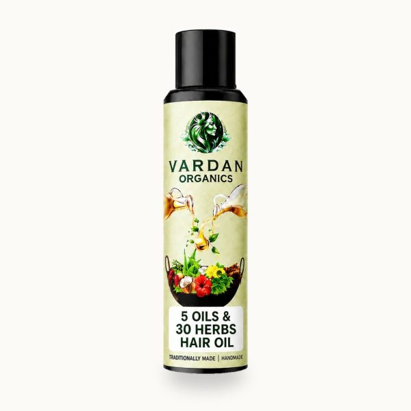Vardan Organics 5 Oils Ayurvedic Hair Oil 30 Herbs Hair Oil for Hair Fall Trial & Traveling Pack - Vardan Organics Ayurvedic Products
