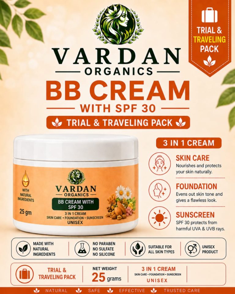 Vardan Organics BB Cream SPF 30 3-in-1 Skincare + Foundation + Sunscreen Trial & Traveling Pack - Ingredients & Details - Vardan Organics