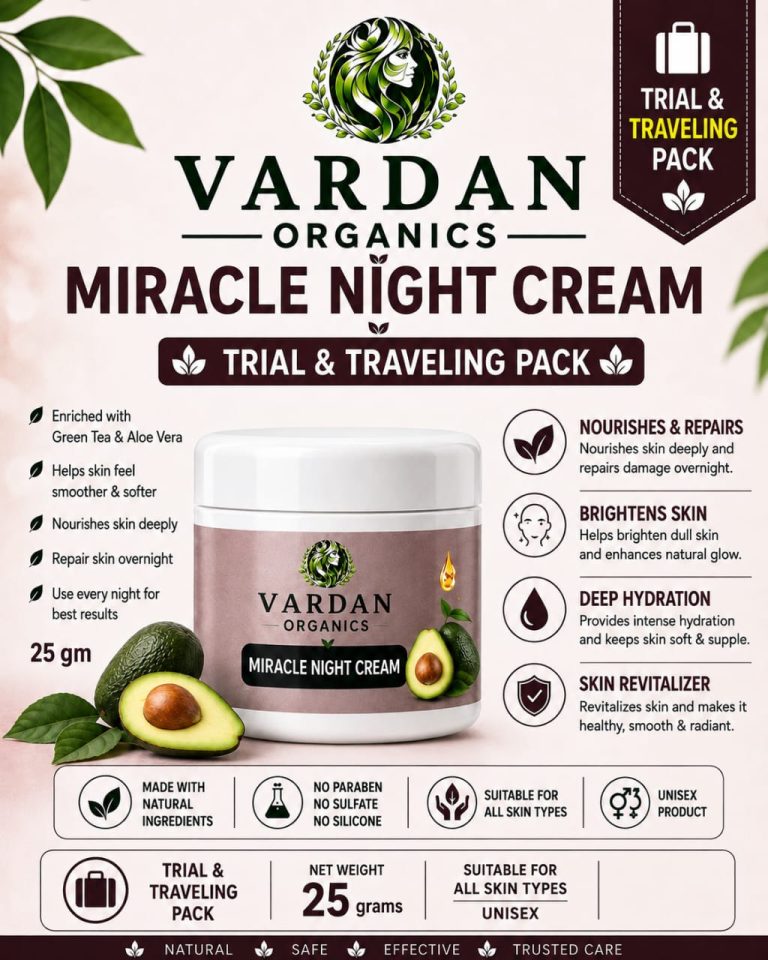Vardan Organics Miracle Night Cream Ayurvedic Repair & Brightening Cream Trial & Traveling Pack - Ingredients & Details - Vardan Organics
