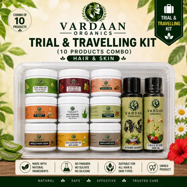 Vardan Organics Trial & Travelling Kit Complete Hair & Skin Care 10 Products Combo Travel Pack - Ingredients & Details - Vardan Organics
